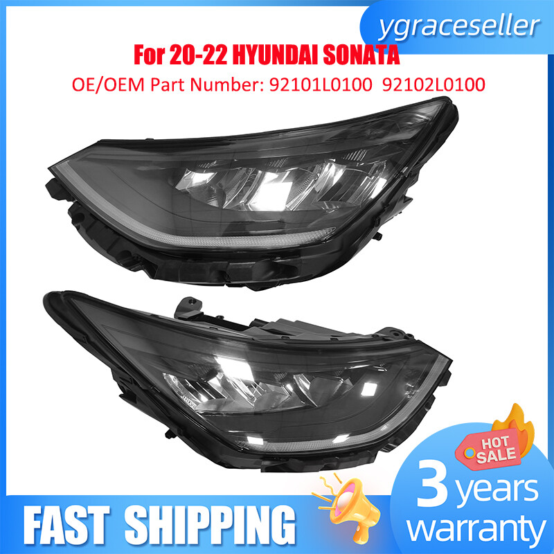1 Pair LED Headlamps For 2020 2021 2022 Hyundai Sonata Headlights Set Left+Right