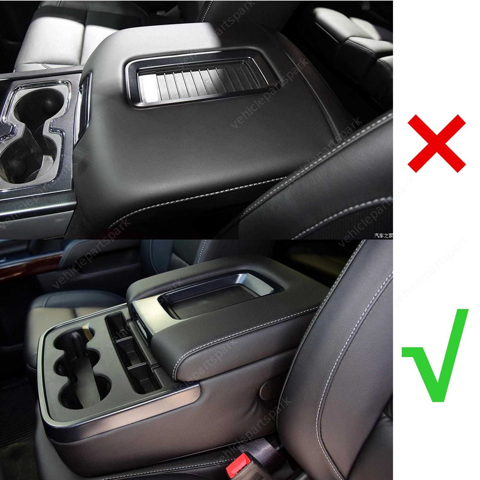 For Chevy Silverado SIERRA 2014-2017 2018 Console Lid Armrest Cover Gray Stitch