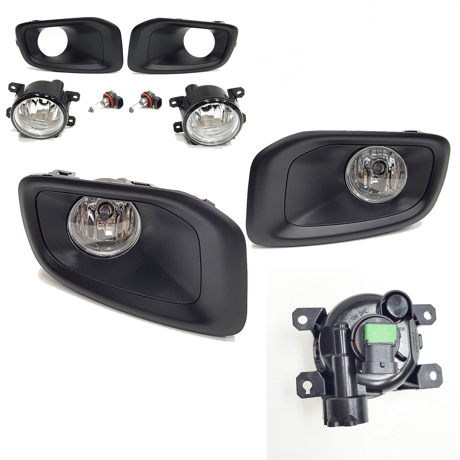 For 2015-2017 Jeep Renegade Latitude Limited Sport Fog Light Kit w/ Black Bezel
