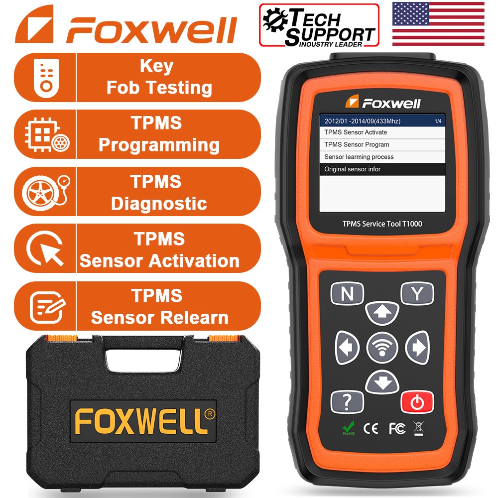 FOXWELL T1000 Car TPMS Relearn Tool Tire Pressure Sensor Activate TPMS Sensors