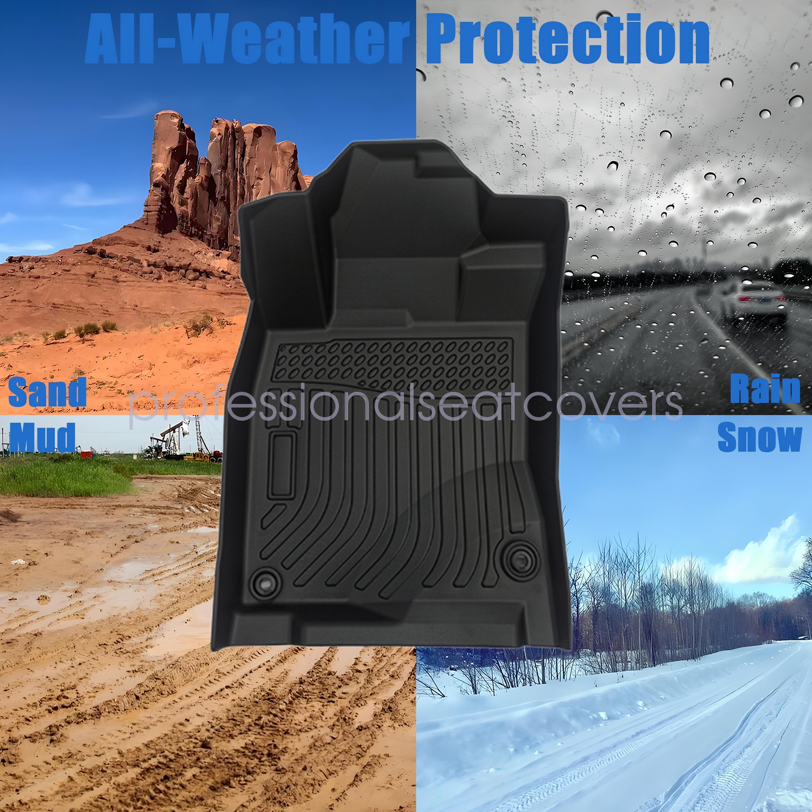 TPE Floor Mats Liners & Trunk Cargo Liner Set For 2016-2021 Honda Civic Sedan 4x