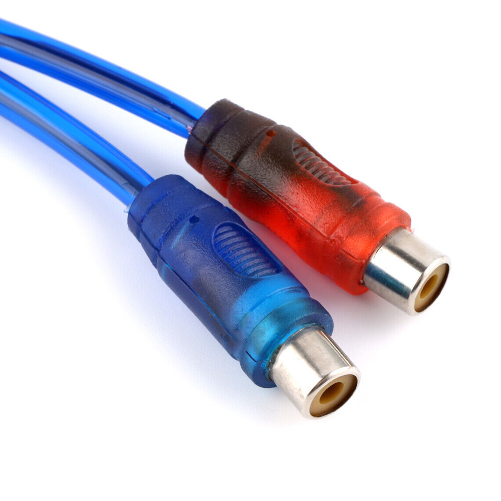 6Pcs 12″ RCA Audio Jack Cable Y Splitter Adapter 1 Male to 2 Female Plug