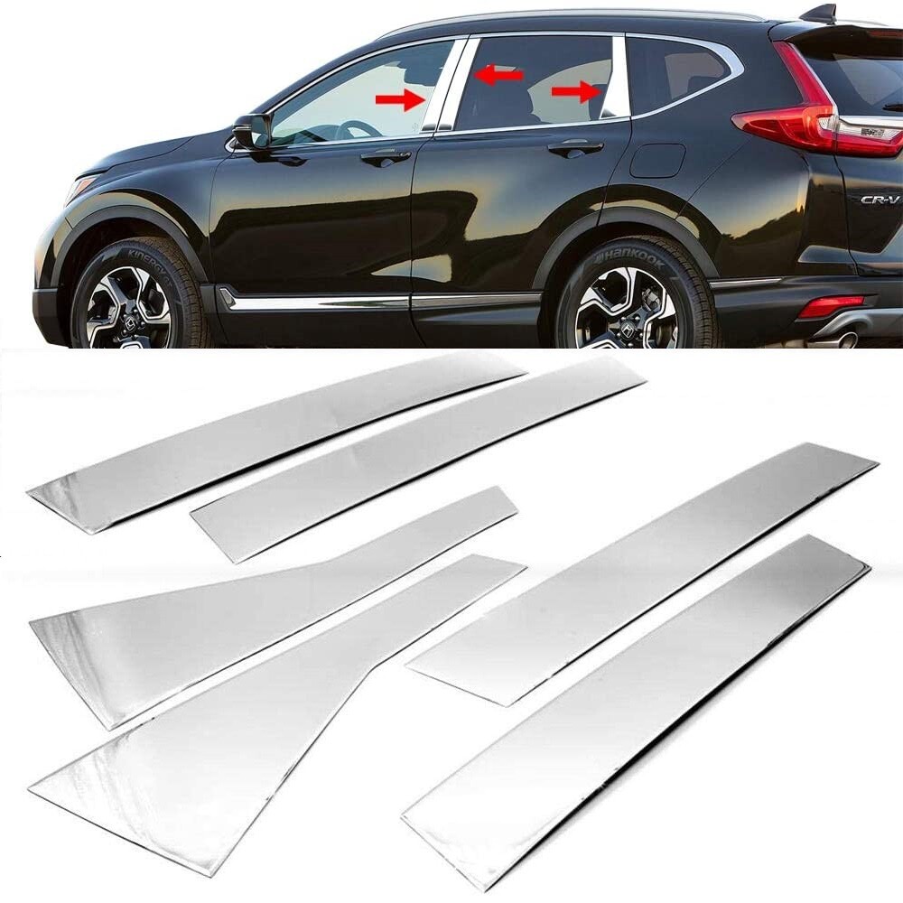 For 2017-2022 Honda CRV CR-V 6PC Stainless Steel Chrome Pillar Post Trim