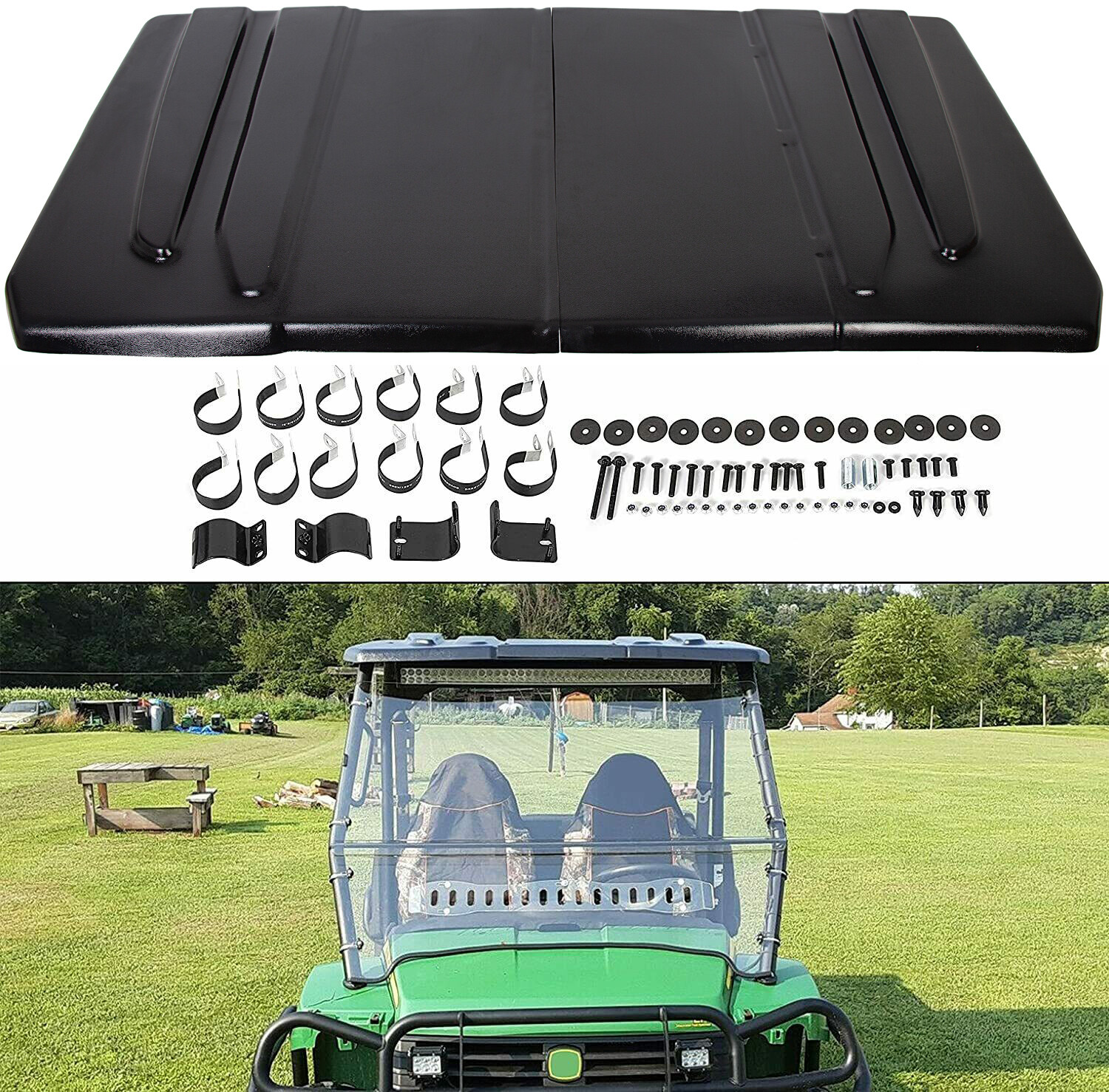 New Polyethylene Hard Top Roof For Yamaha Rhino 450 660 700 UTV Black