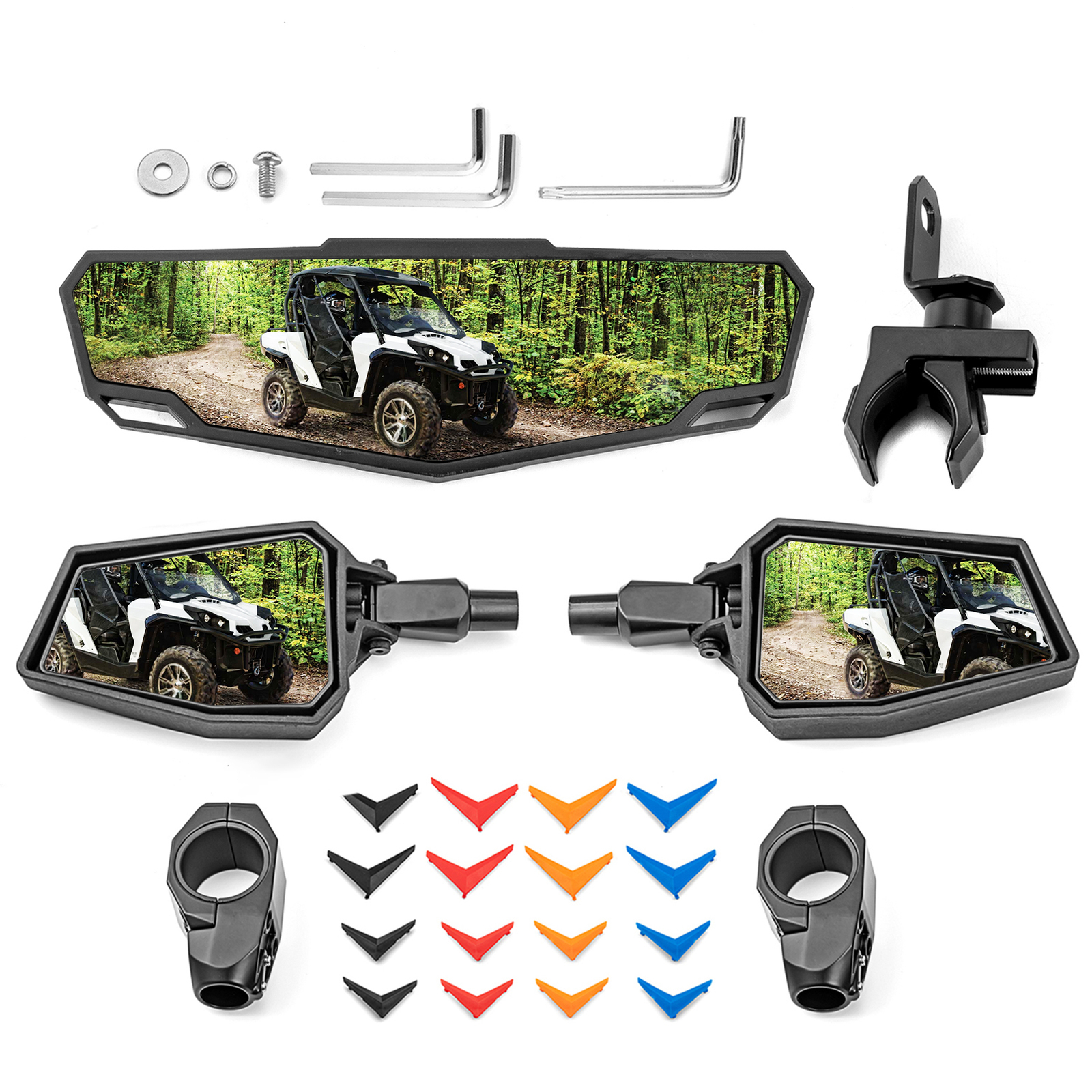 Racing UTV Rear Side & Center Mirrors For Honda Talon 1000R 1000X 1000X-4 2019+