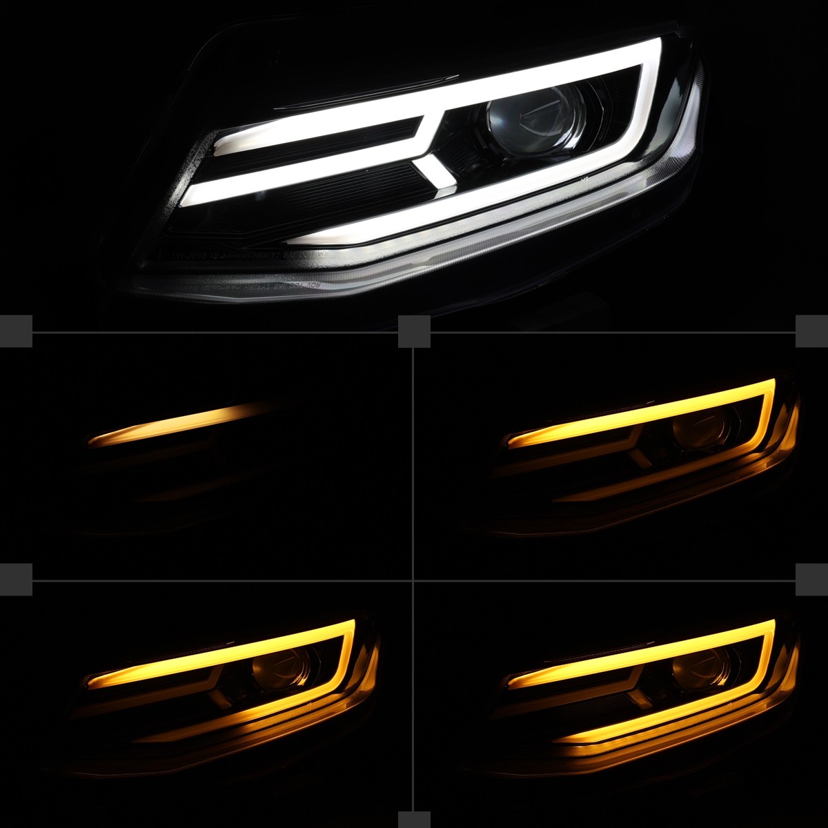 Smoke Projector Headlights Fits 2016-2018 Chevy Camaro DRL Sequential LED Signal