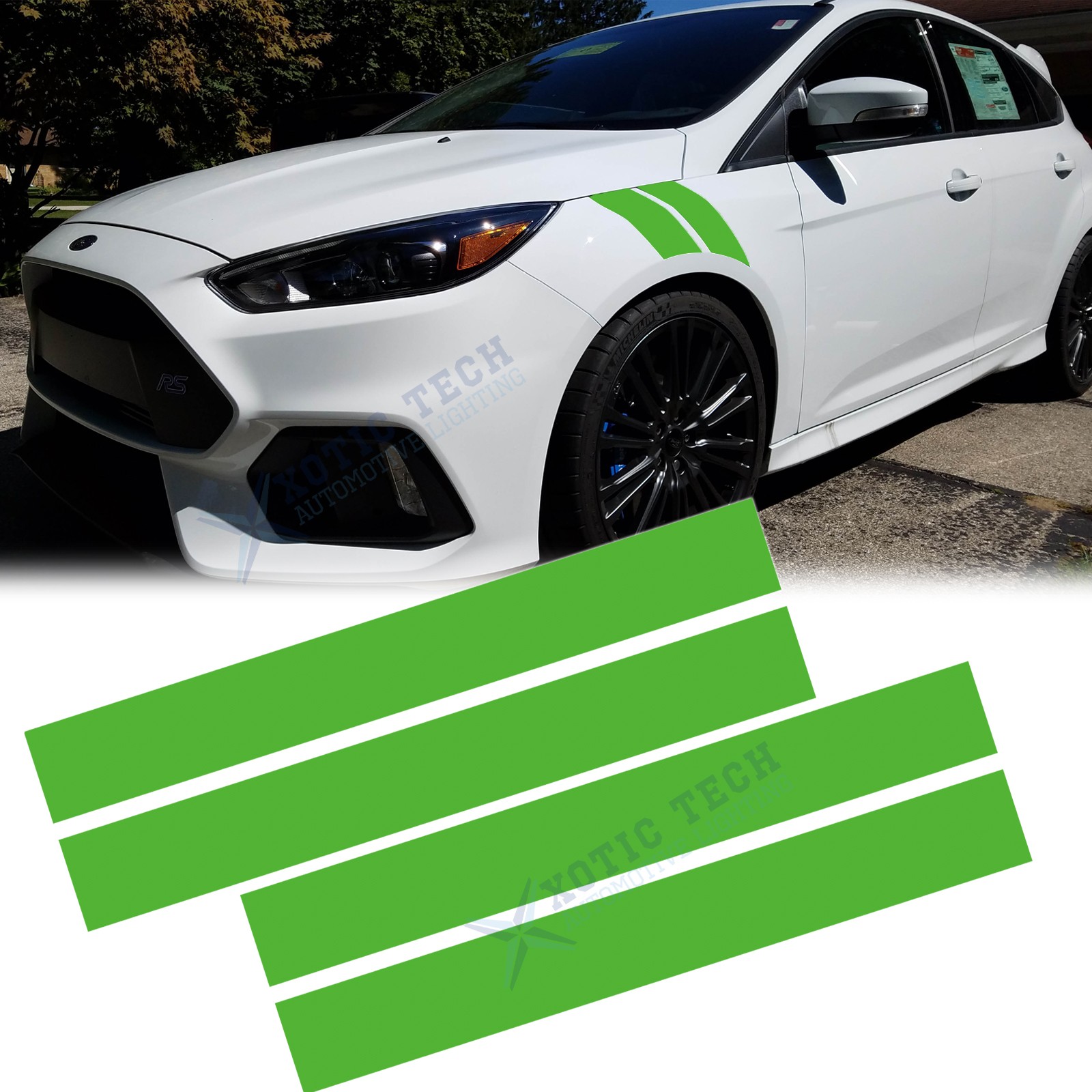Universal Fender Stripes Hash Marks – Vinyl Decal Car Truck Sticker Racing Green