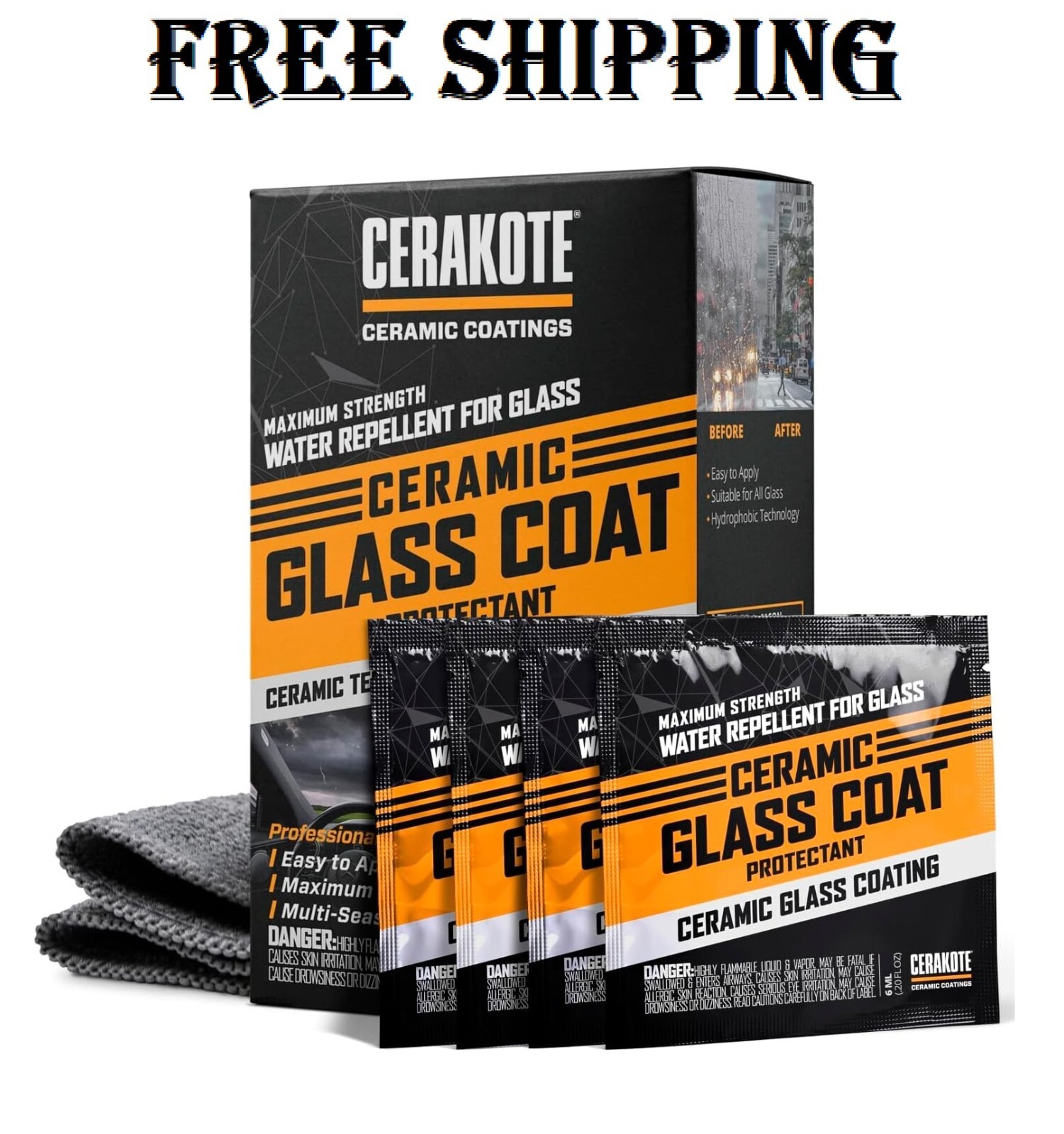 CERAKOTE Rapid Ceramic Glass Coat Windshield Kit Professional Ceramic Coating