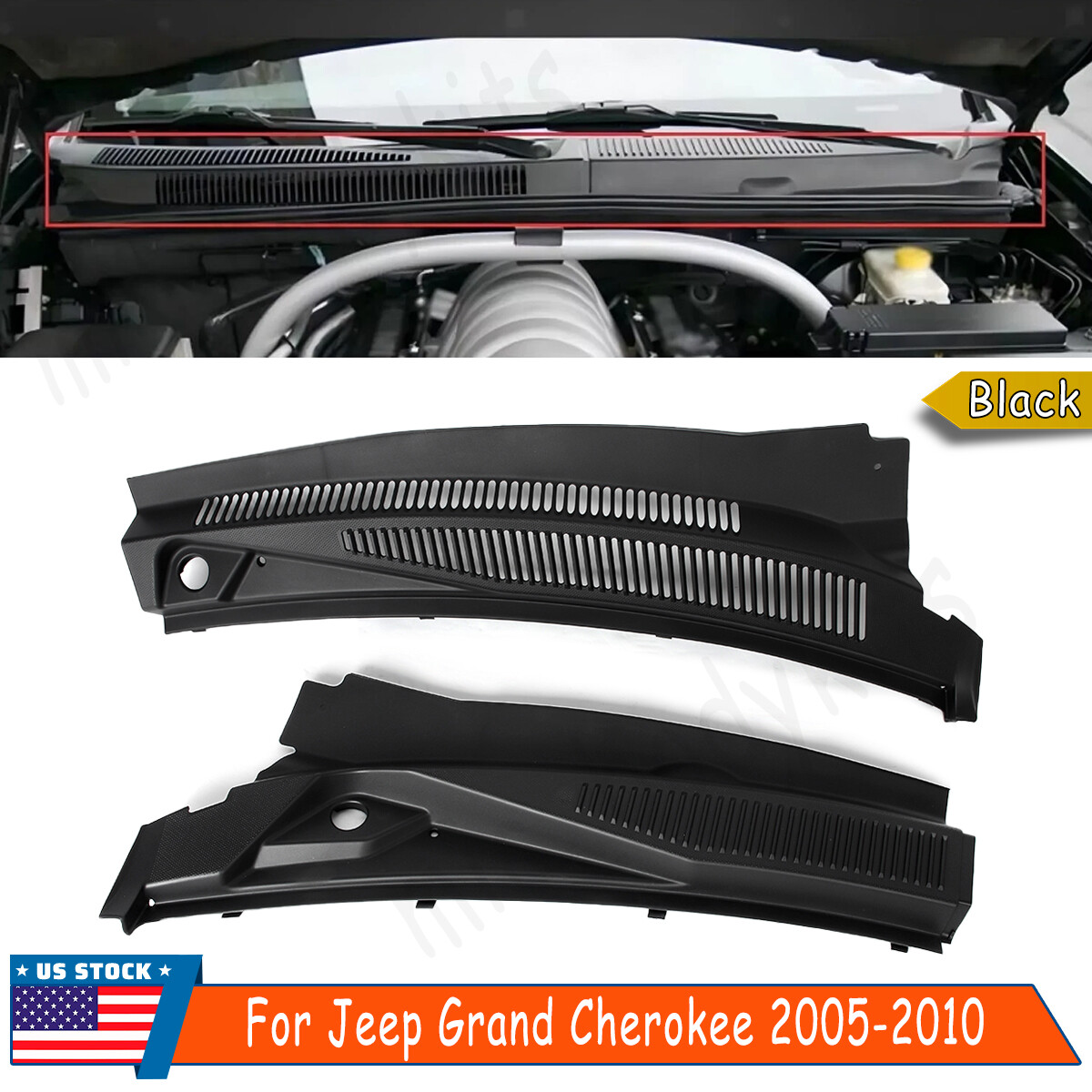 Windshield Wiper Cowl Cover For 2005-2010 Jeep Grand Cherokee Laredo Limited