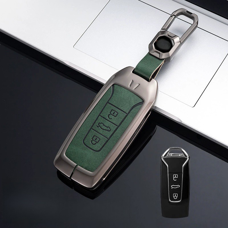 Zinc Alloy Leather Car Remote Key Fob Case Cover Bag For Volkswagen Touareg 2019