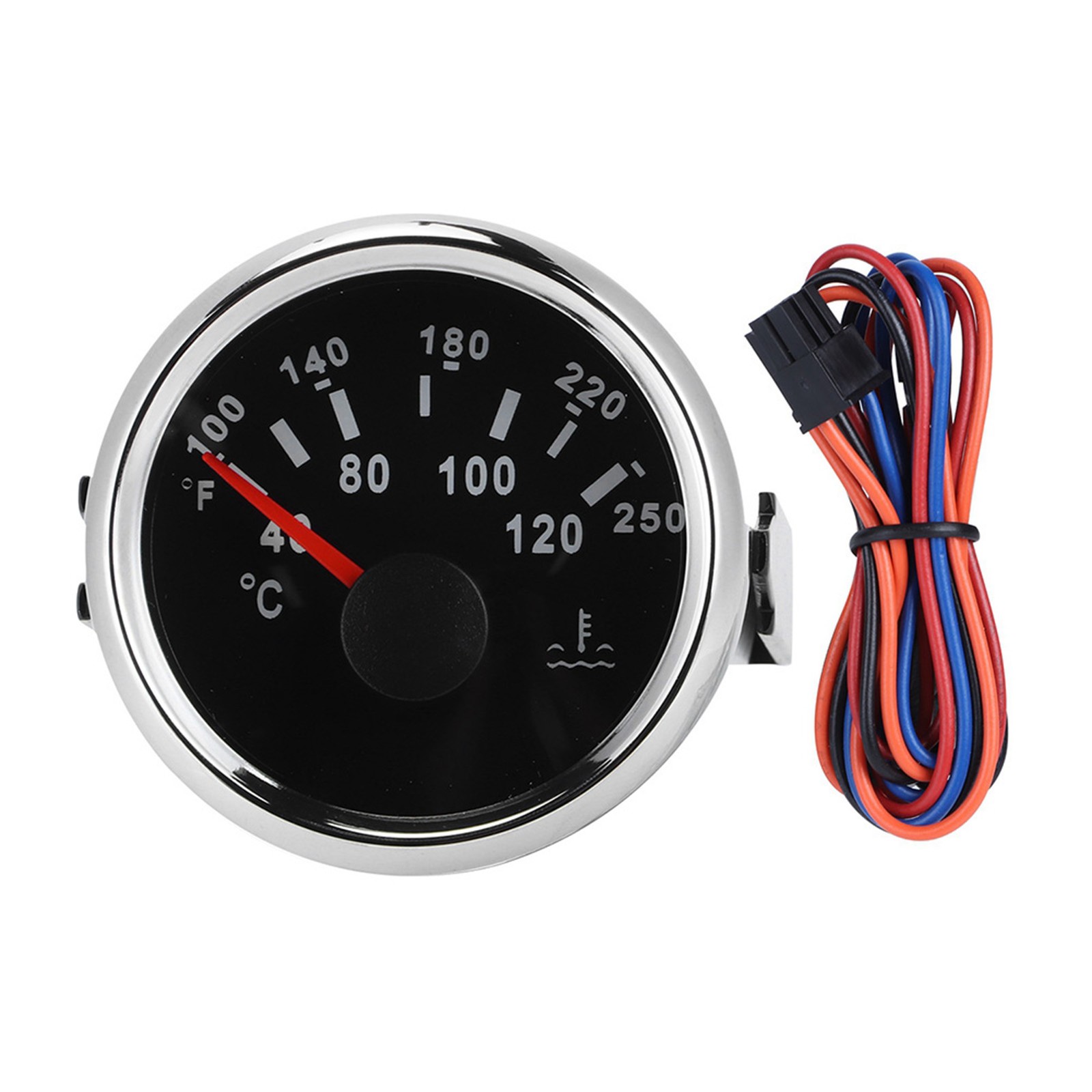 Water Temperature Gauge IP67 Waterproof Temp Meter 40-120 ℃ For Boat