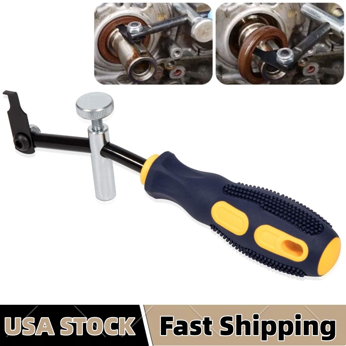 58430 Shaft Type Seal Puller W/ Spare Hook Crankshaft Camshaft Remover Tool Auto