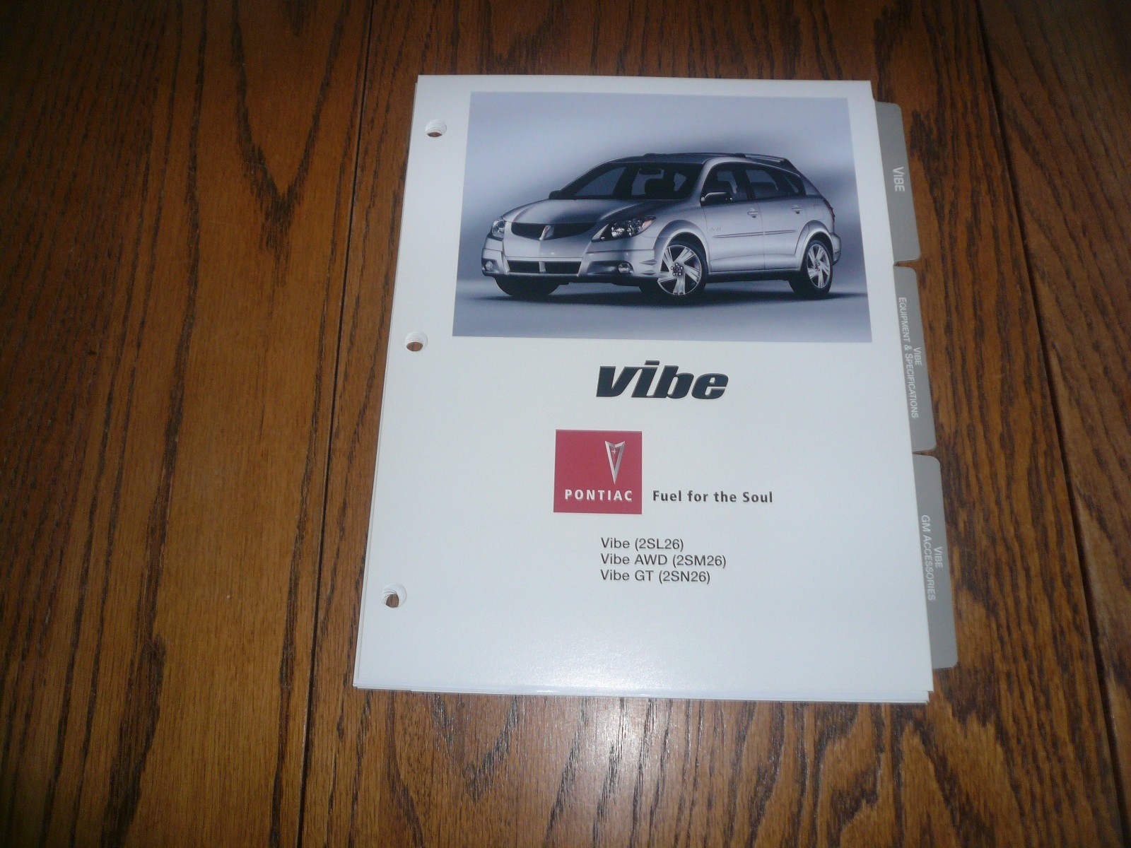 2004 Pontiac Vibe Product Portfolio Pages Facts – Dealer Only Item – Vintage