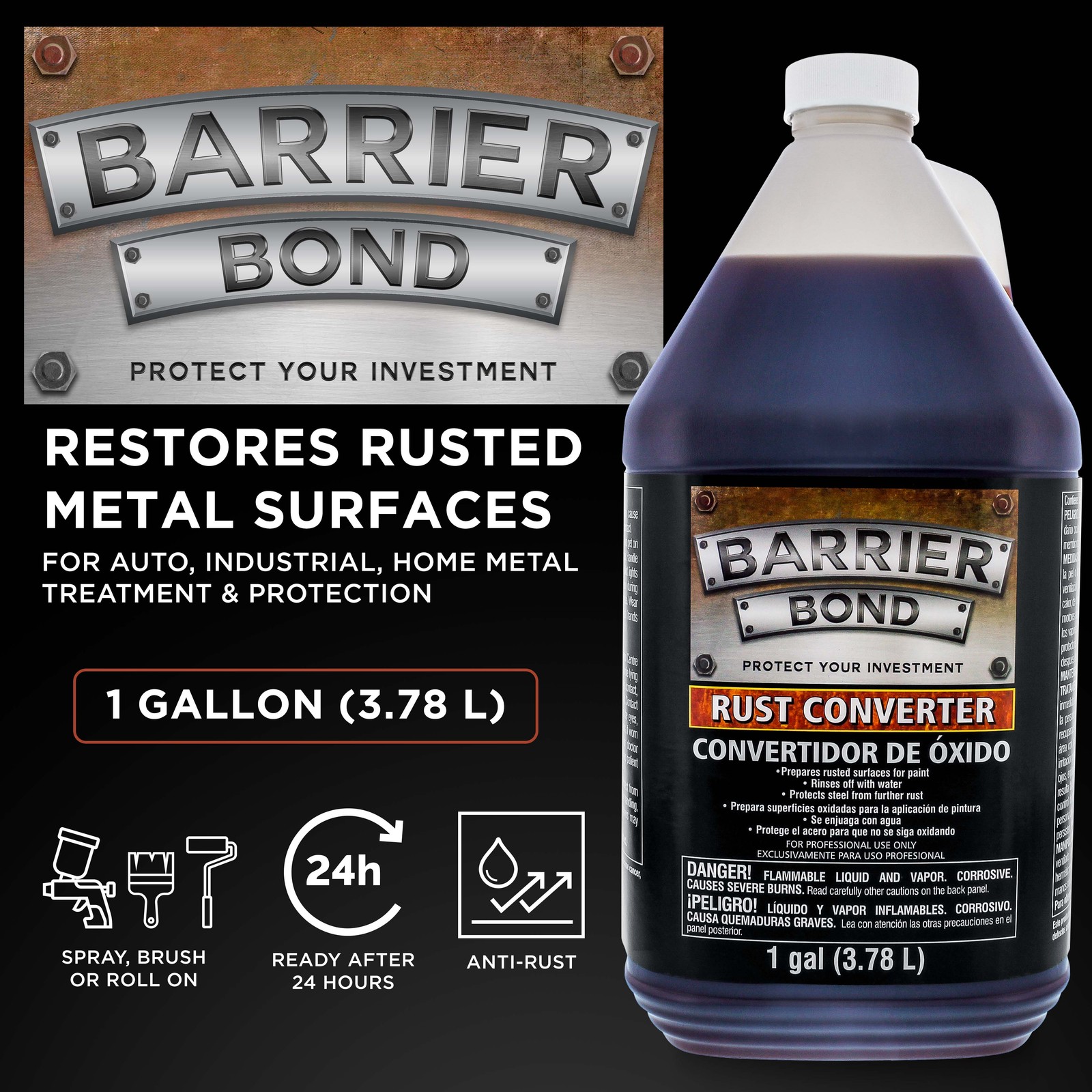 Barrier Bond – Rust Off – Rust-Converter Coating – 1 Gallon Container