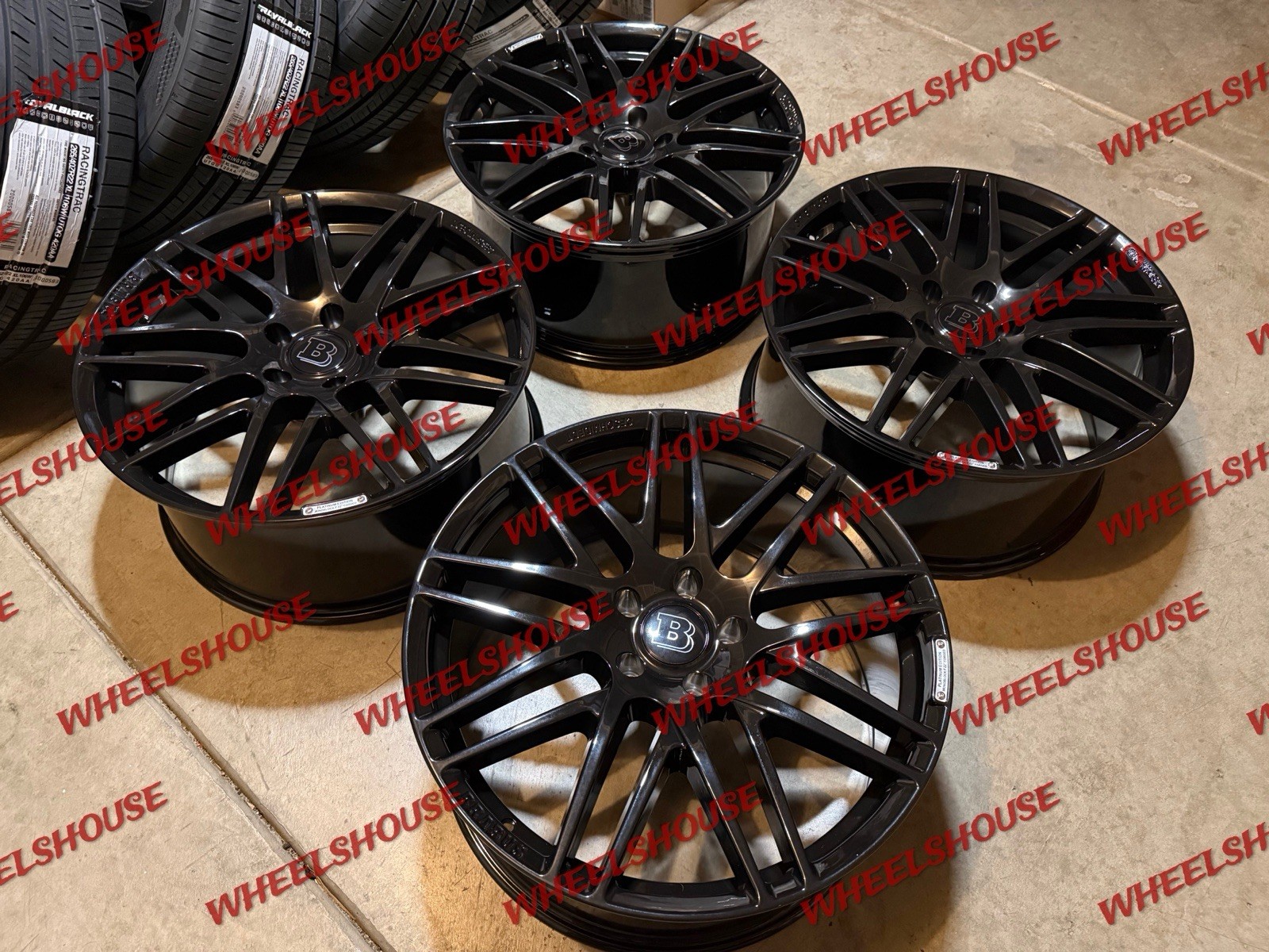 22×10 BRABUS WHEELS GLOSS BLACK RIMS 5×130 G WAGON G500 G550 G55 G63 FULL SET