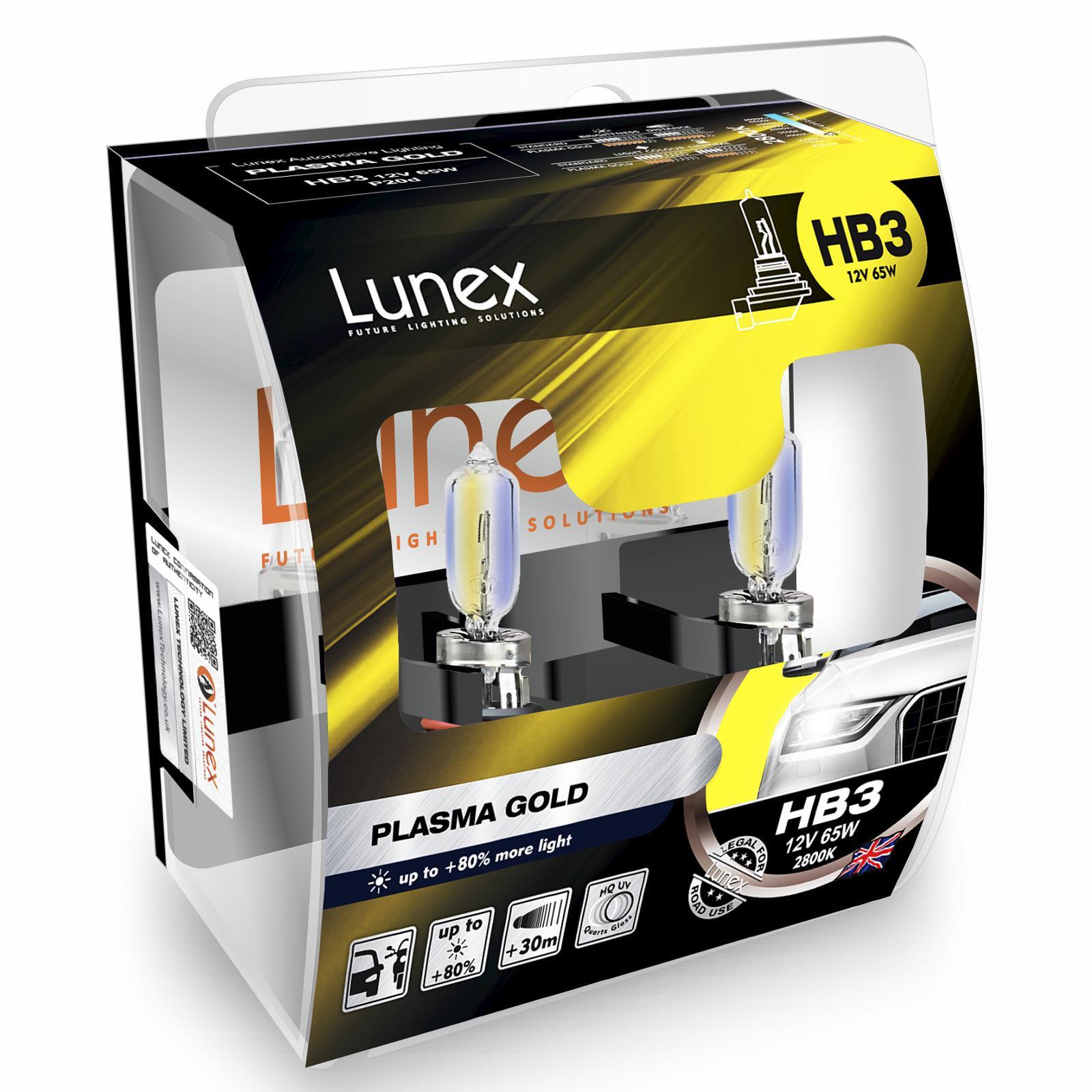 Lunex Plasma Gold HB3 (9005) Headlight Bulb 2800K Twin Pack