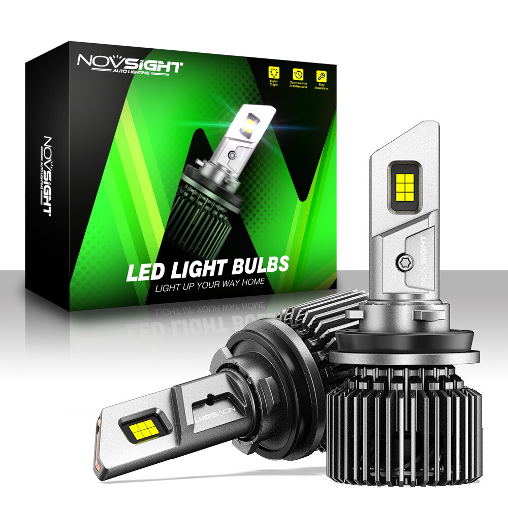 NOVSIGHT 22000LM H11 H8 H9 LED Headlight Bulbs Low Kit 6500K 100W Super White