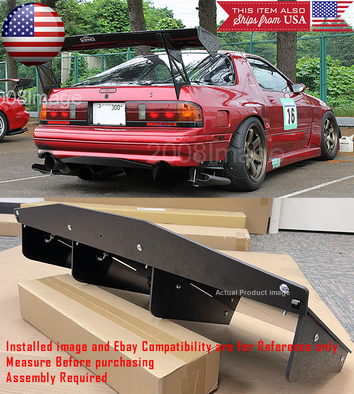 30″ x 12.5″ ABS Universal Rear Bumper 4 Fins Diffuser Fin Black Canards For BMW