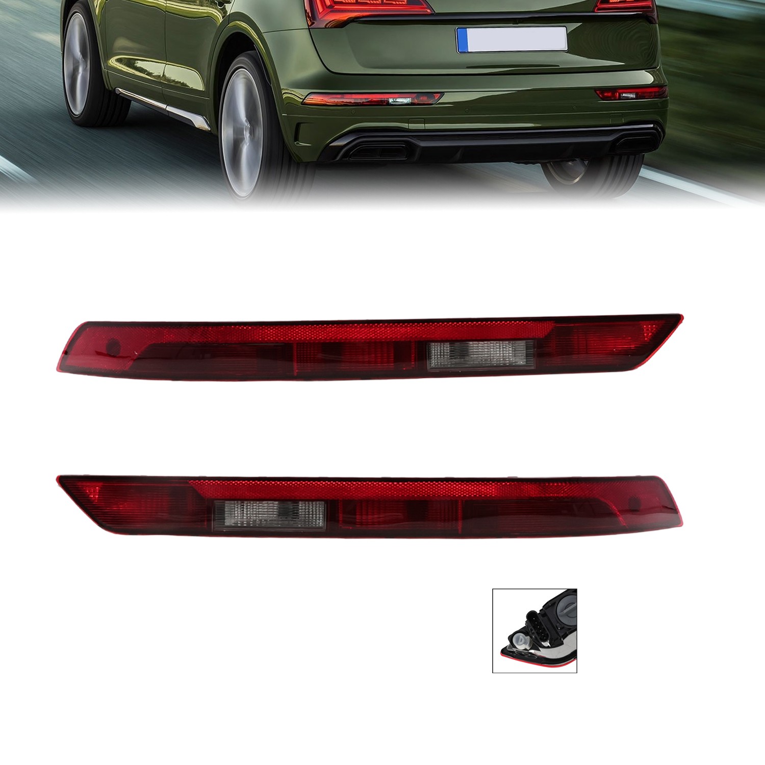 1 Pair Rear Bumper Lower Tail Light Brake Stop Lamp 80A945070A For Audi Q5 18-21