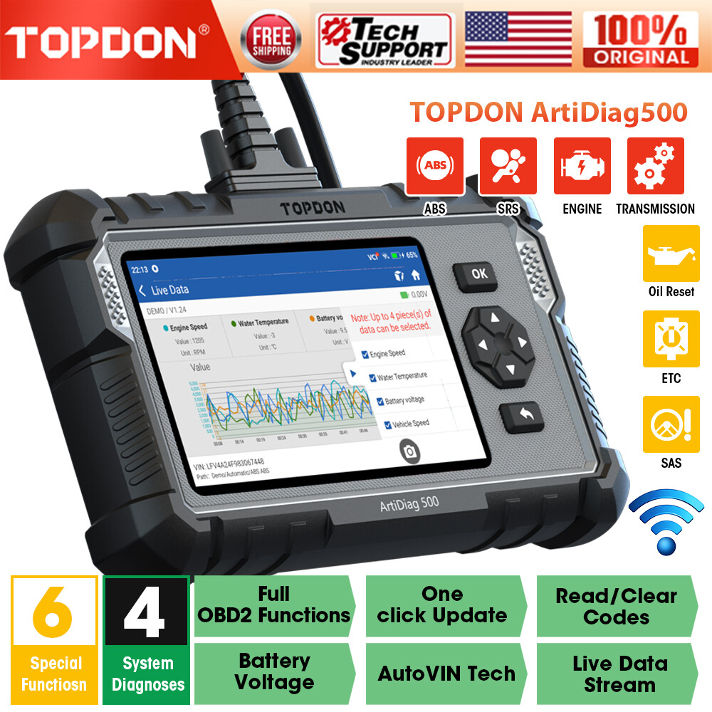 🔥Topdon Artidiag500 Car Scanner Code OBD2 Reader Diagnostic Tool Check Engine