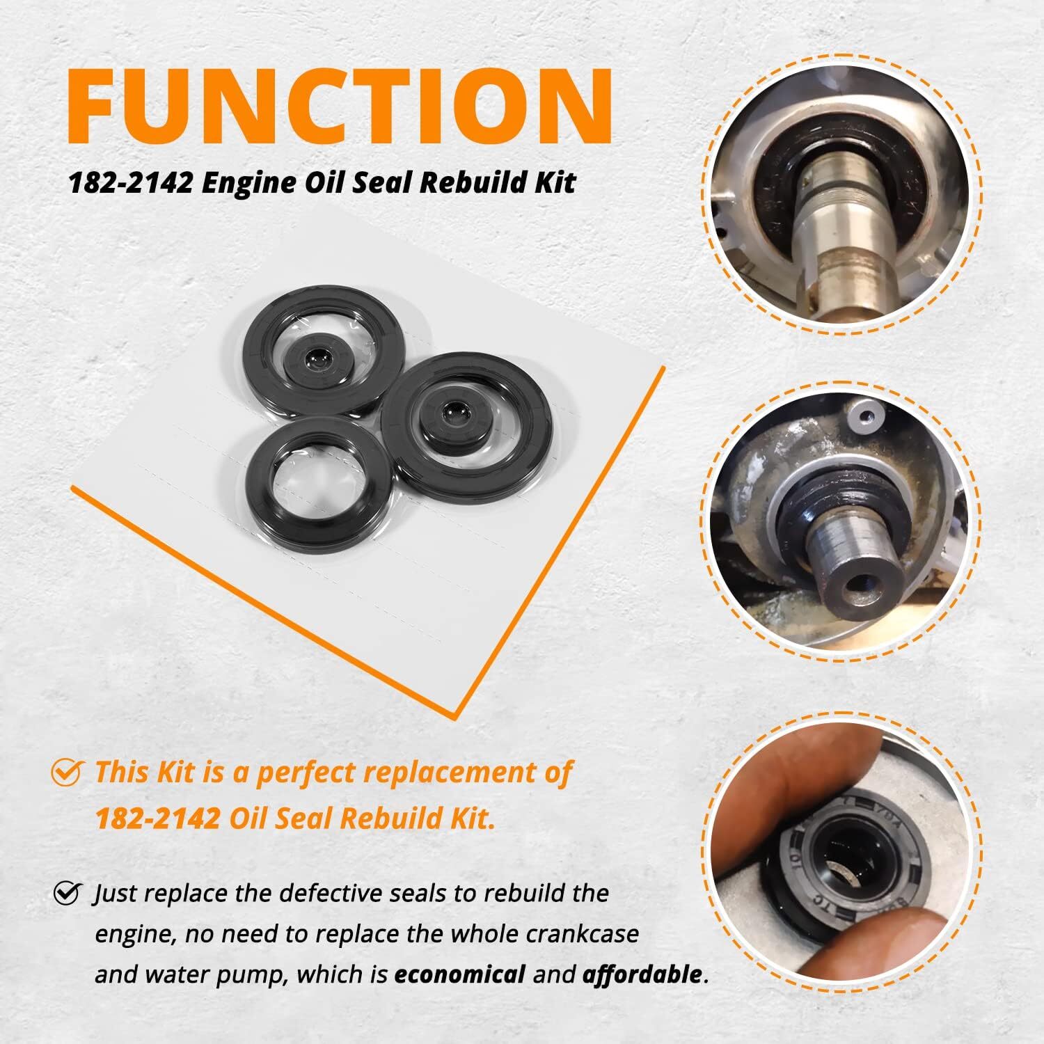 182-2142 Complete Engine Oil Seal Rebuild Kit For Polaris Sportsman 400 400L