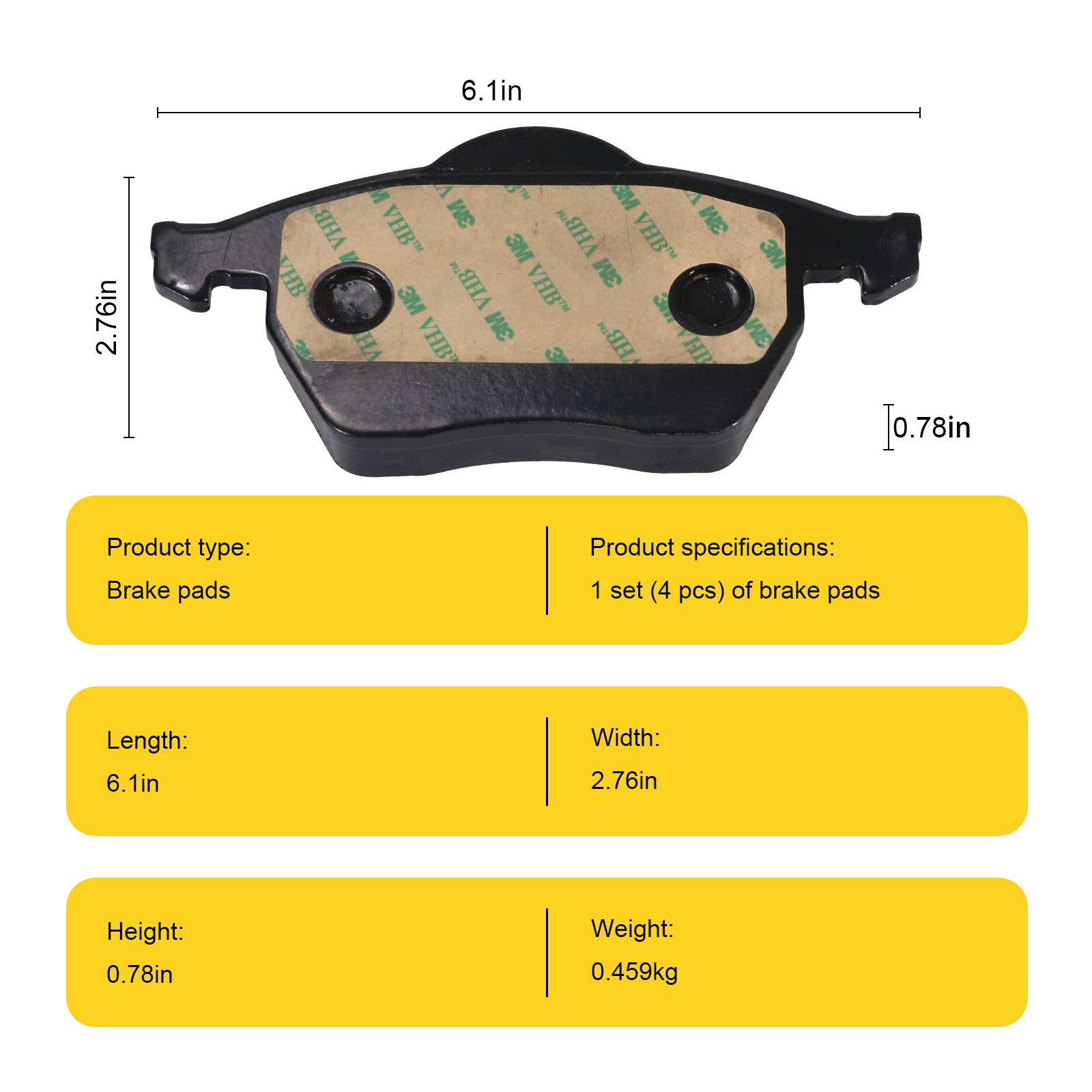 Front Rear Brake pads For Volkswagen Passat 2000 2001 – 2005 1.8L 2.0L 2.8L 4.0L