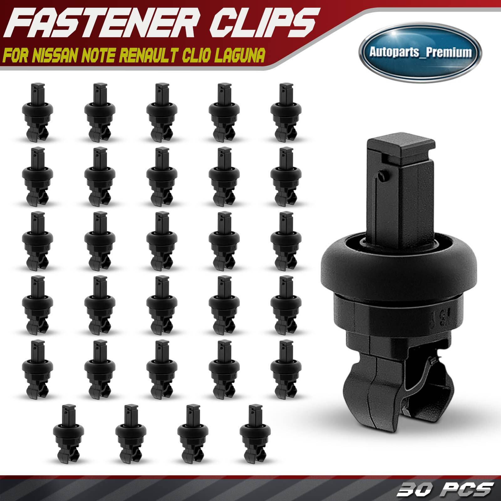 30x 6.3mm Rear Parcel Shelf String Hanger Clip Retainer for Nissan Note Renault