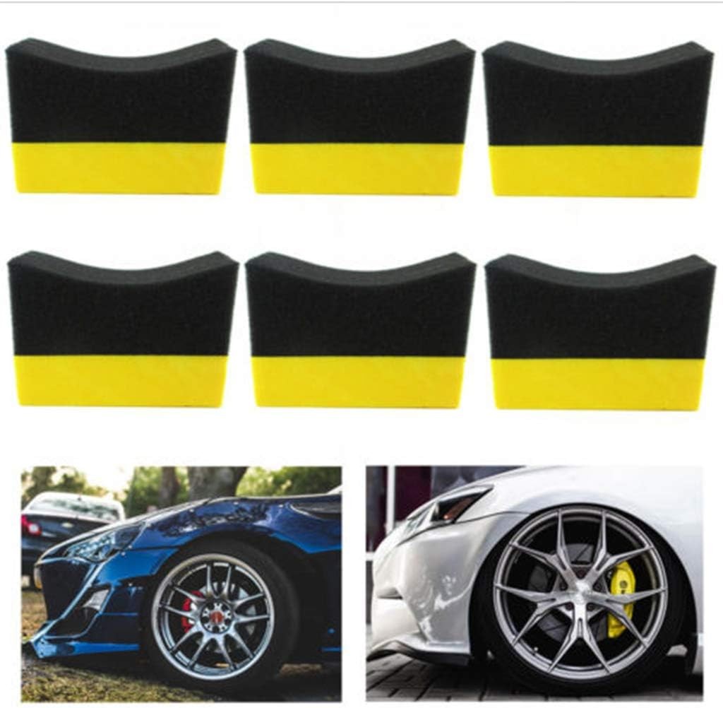 6X Tire Dressing Applicator Pads Sponge Car Contour Gloss Shine Protectant Wheel