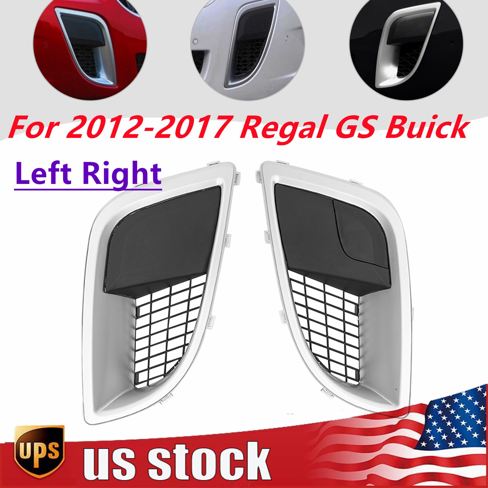 For Buick Regal GS 2012-2017,Pair Front Bumper Side Vent Bezel Cover Grille
