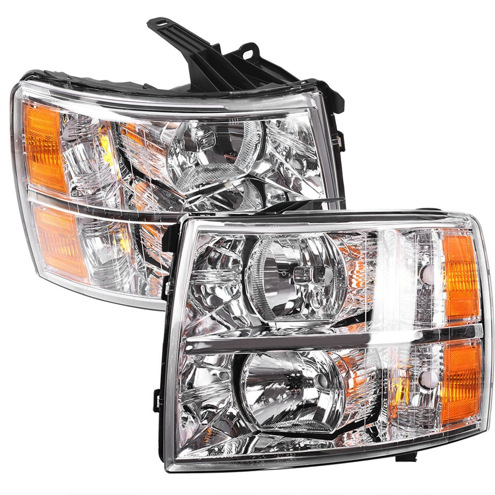 Labwork Pair Headlight ForChevy Silverado1500 2500HD 3500HD 2007-2014 Chrome