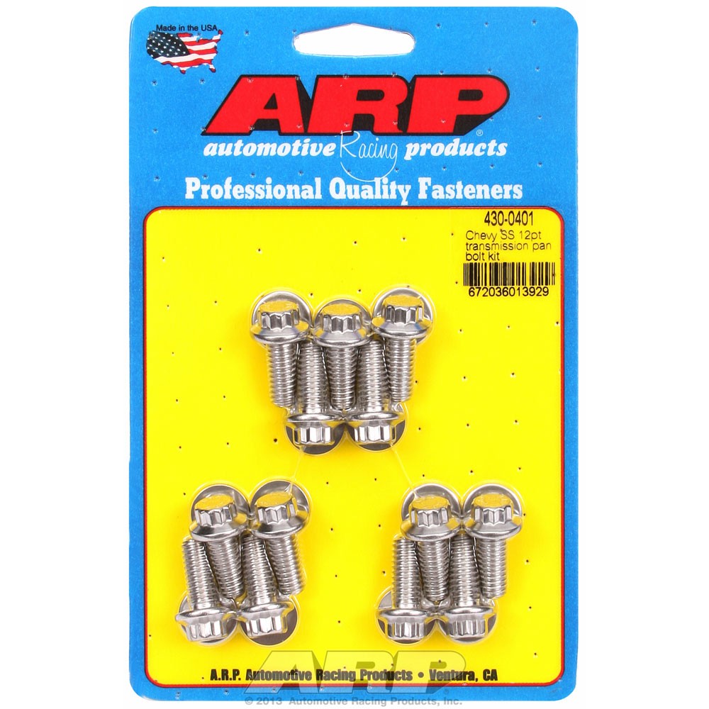 ARP Transmission Pan Bolt Set 430-0401; Stainless 12pt .750 in. for GM TH350/400