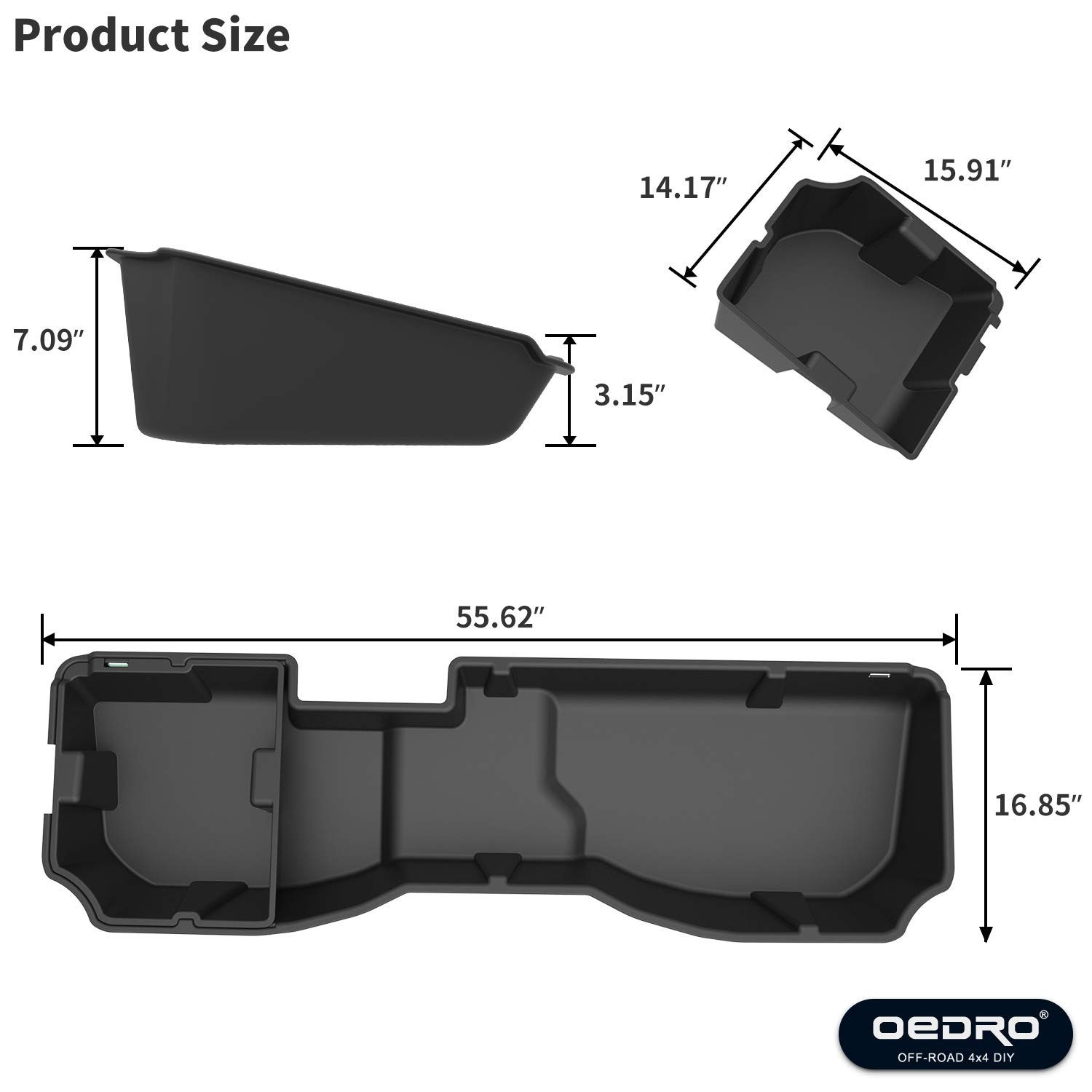 Under Seat Storage Organizer for Chevy Silverado 1500 & GMC Sierra 2500HD/3500HD