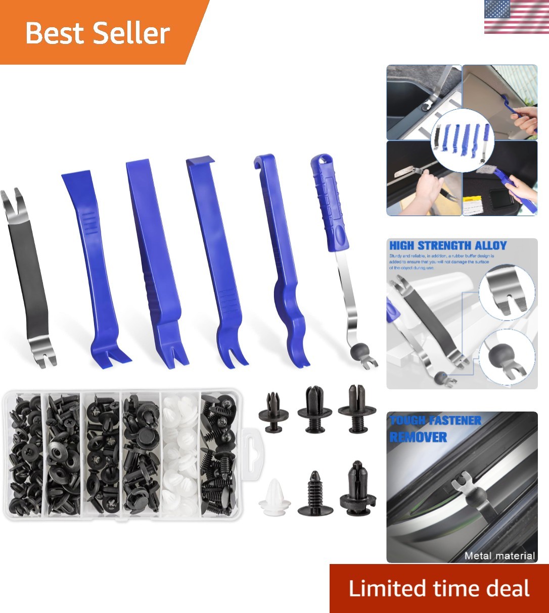 Auto Trim Removal Tool Kit, Clip Fastener Remover Pry Tools Set,100 Pcs Bumpe…
