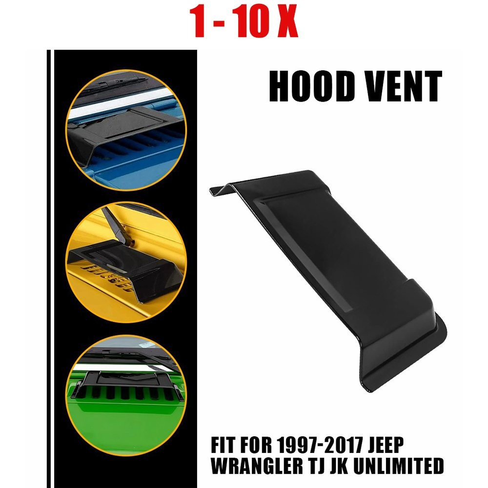 1-10PCS Hood Vent Scoop Vent Air Intake Cover Fit 1997-2017 Jeep Wrangler TJ JK