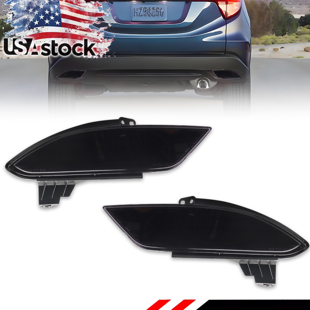 Smoke Rear Bumper Reflector Set For 2016-2022 Honda HR-V 33505T7SA01 33555T7SA01