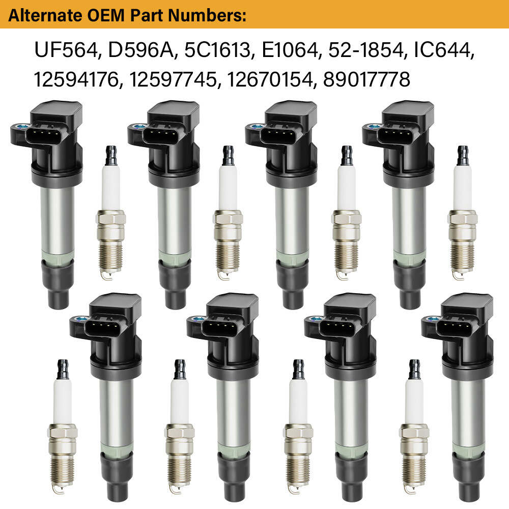 8 For 06-11 Cadillac DTS STS Buick Lucerne 4.6L Ignition Coils Spark Plugs UF564