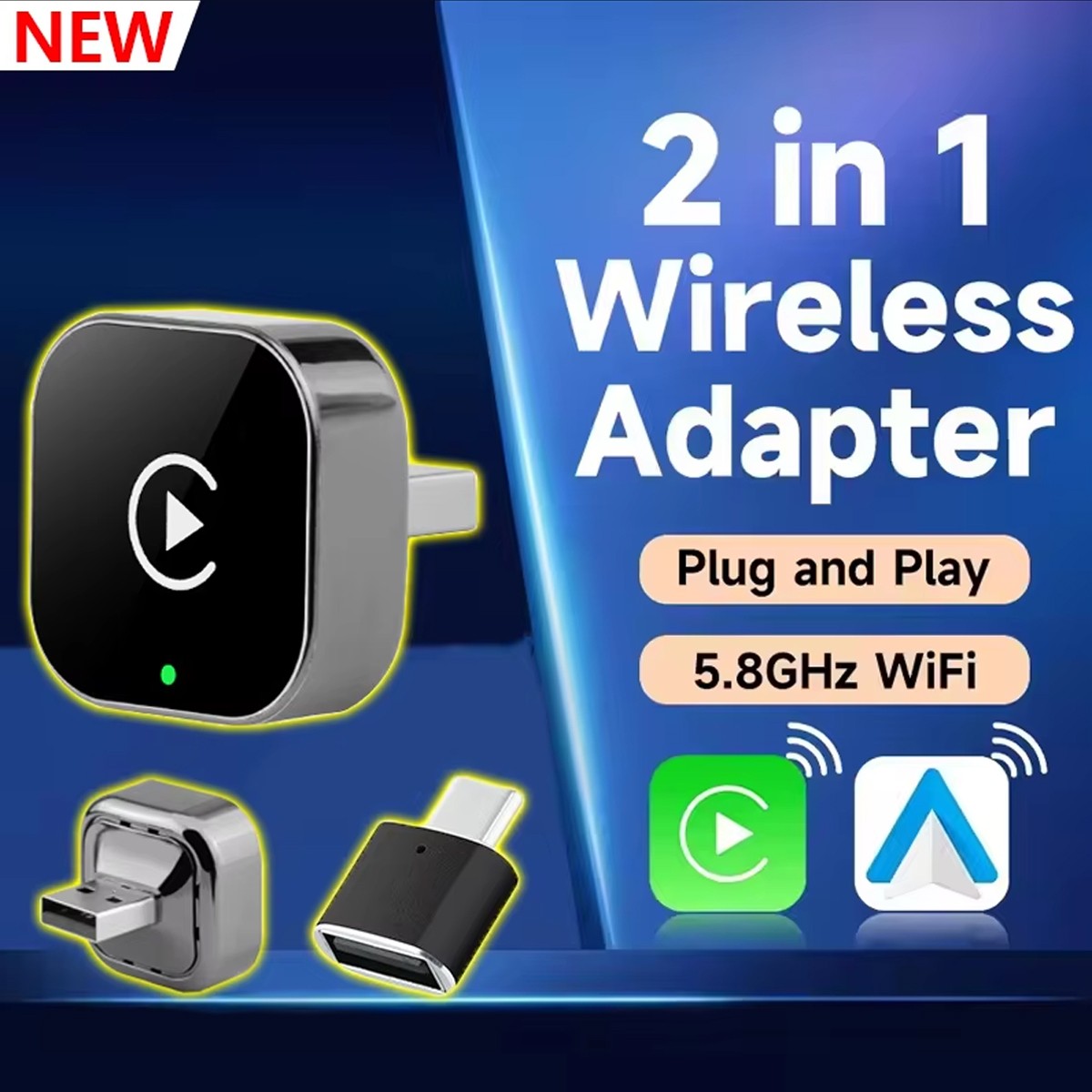 New USB Wireless CarPlay Adapter For iPhone Apple Wireless Dongle Plug and Play