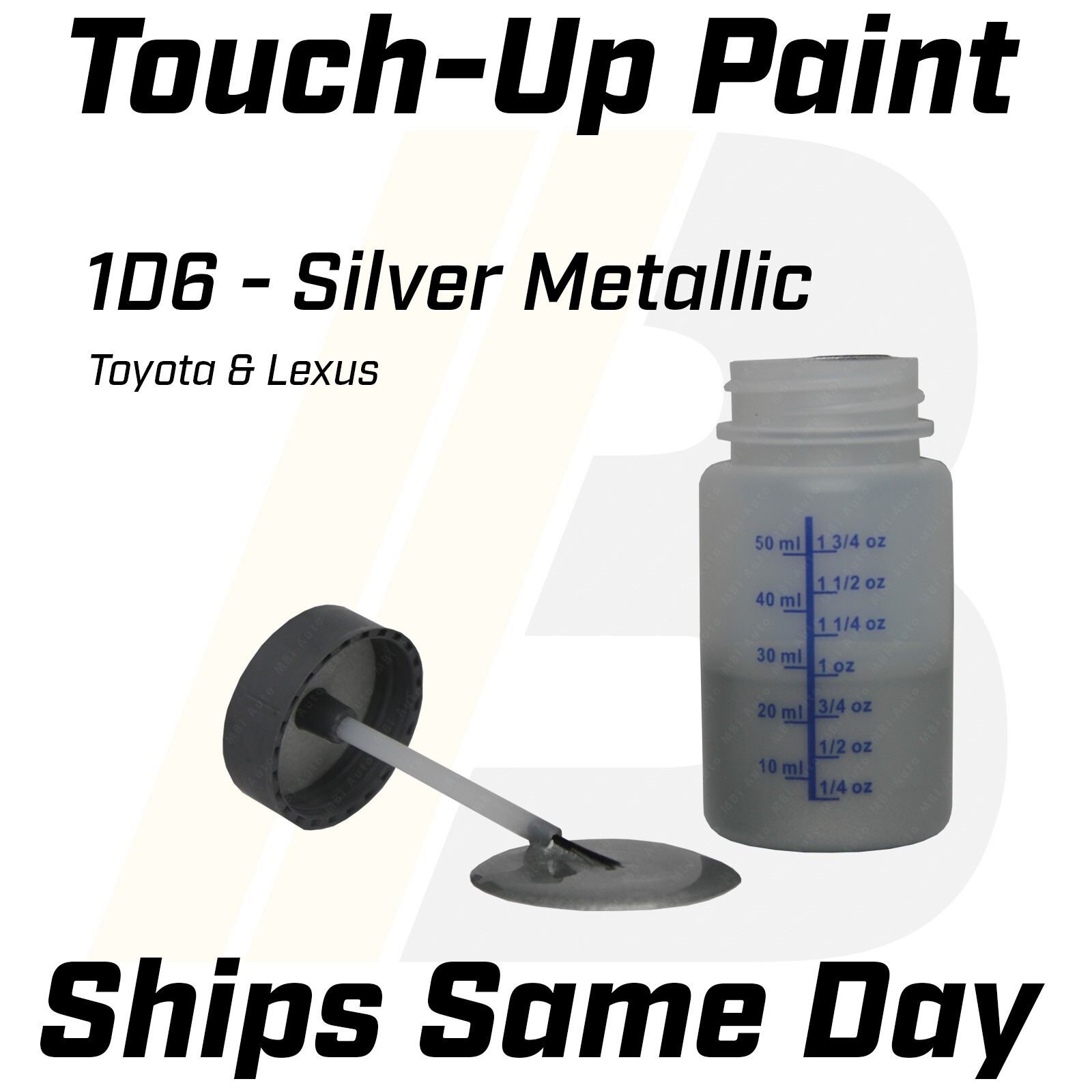 1D6 Silver Metallic – 1 Oz Touch Up Paint Kit w/ Brush for Toyota Lexus