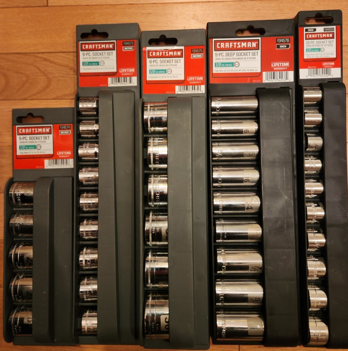 39 PIECE CRAFTSMAN 1/2″ DRIVE SOCKET SETS METRIC & SAE STANDARD_DEEP EASY READ!!