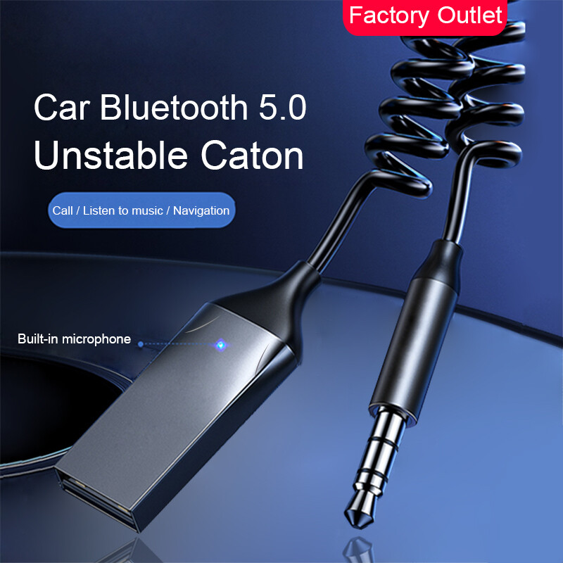 Wireless Car Bluetooth 5.0 AUX Adapter USB to 3.5mm Jack Handsfree Audio Music