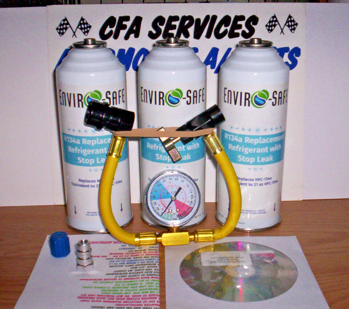 1995-OLDER R12 CAR COMPATIBLE – A/C REFRIGERANT REPLACEMENT KIT w/Stopleak =72oz