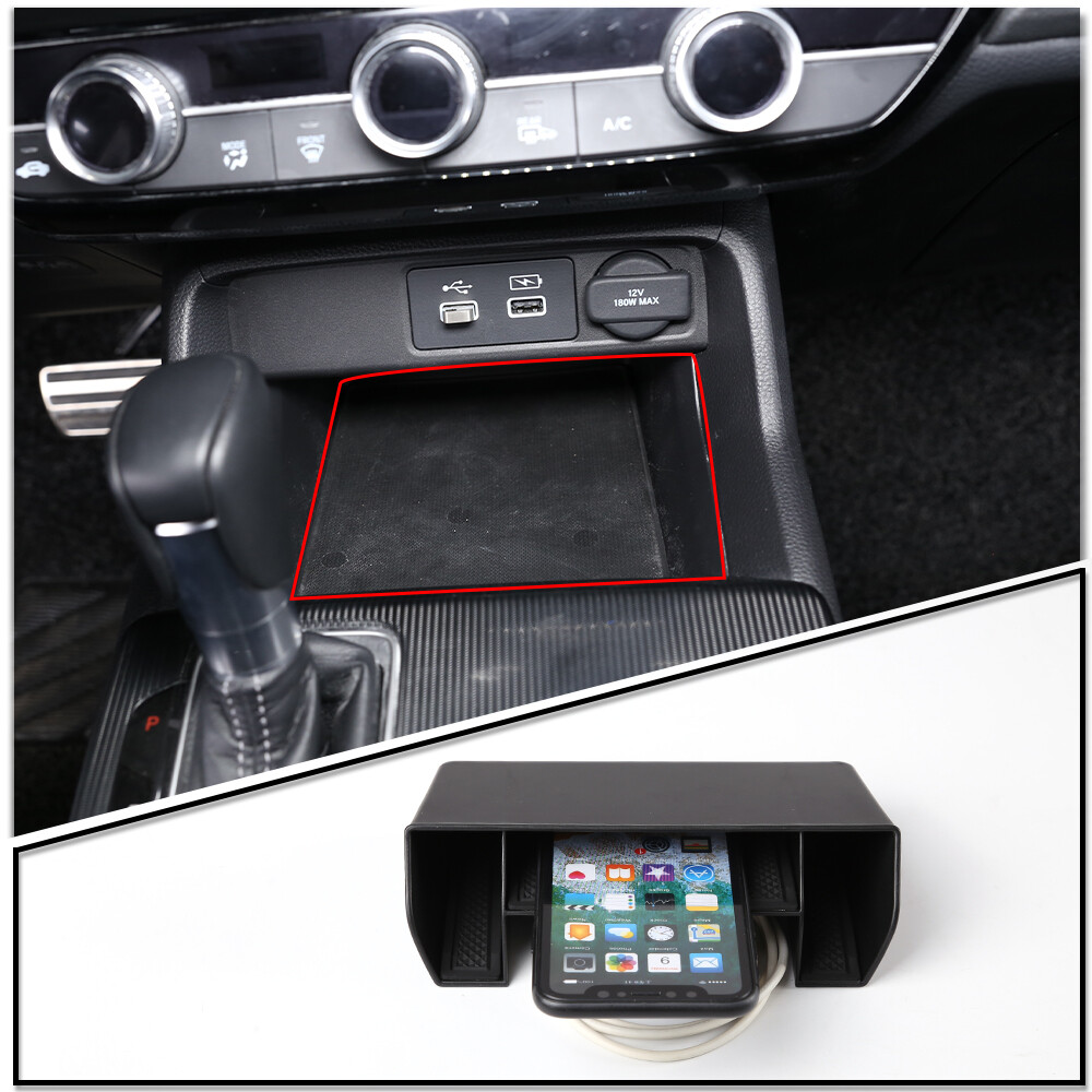 Interior 2-Layer Center Storage Box Holder Pocket Tray For Honda Civic 11th Gen