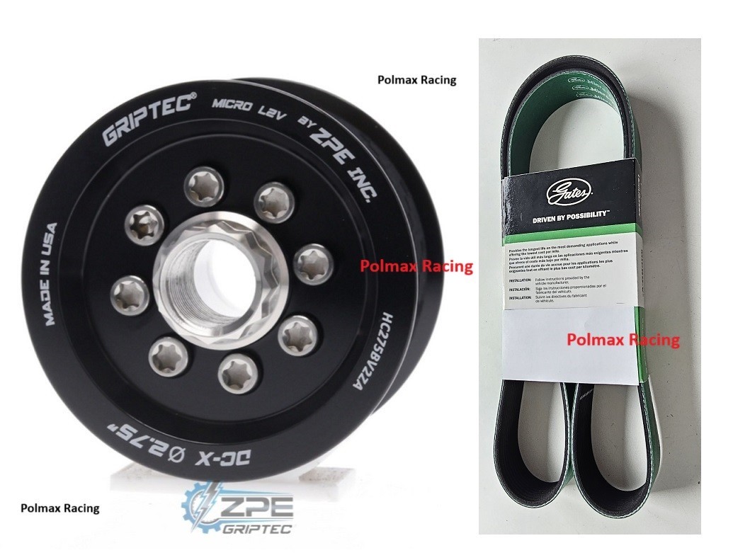 ZPE Griptec 2.75 pulley / hub and Gates belt for 2018-2021 Trackhawk 6.2 Hellcat