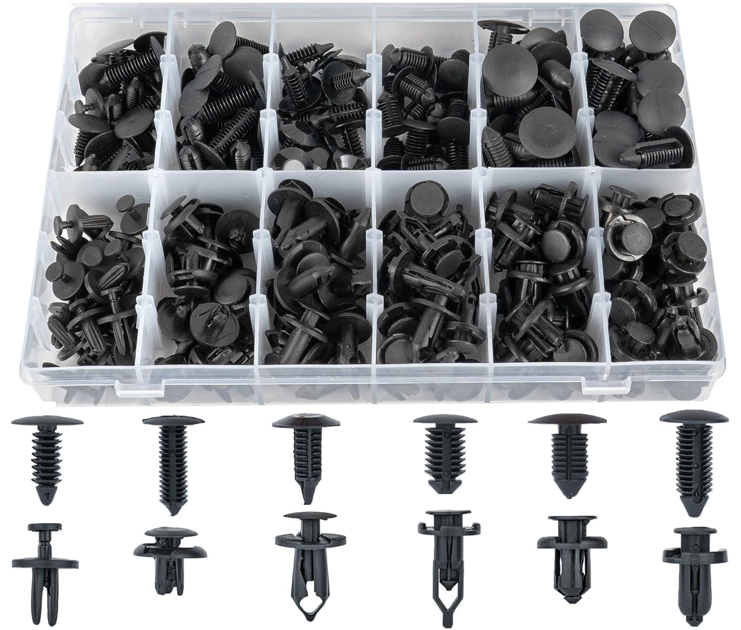240 PCS Car Retainer Clips Auto Fasteners Push Trim Clips Pin Rivet Bumper Kit