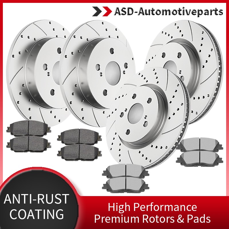 Front Rear Drilled Brake Disc Rotors Brakes Pads for RAV4 Venza C-HR ES250 UX200