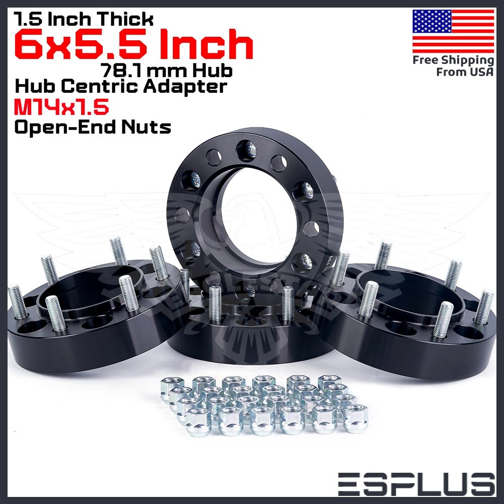 4x 1.5″ 6×5.5″ 78mm Hub Centric Adapter Spacer Fit Chevy Silverado/Express 1500