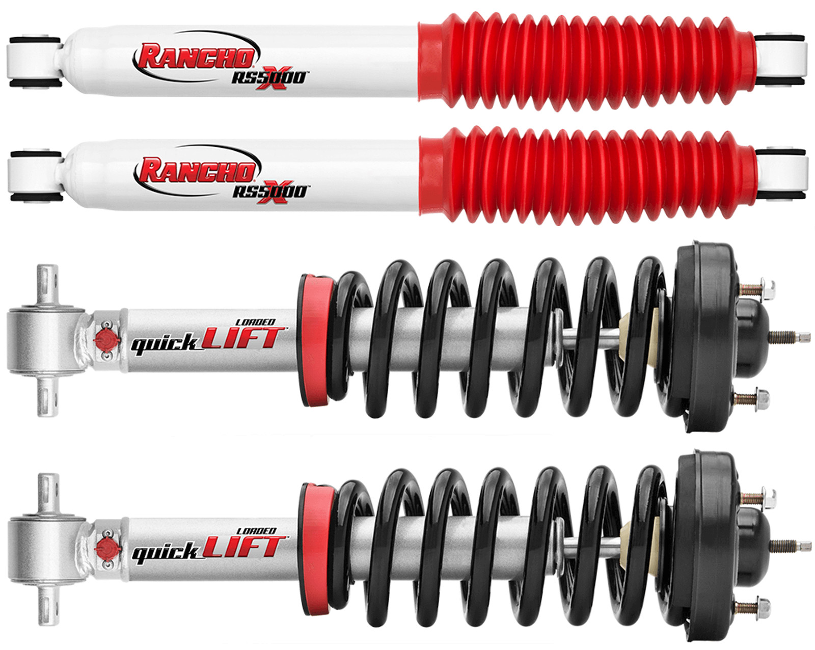 Rancho Front Quick-Lift Struts + Rear Shocks Set For Silverado Sierra 1500 4WD