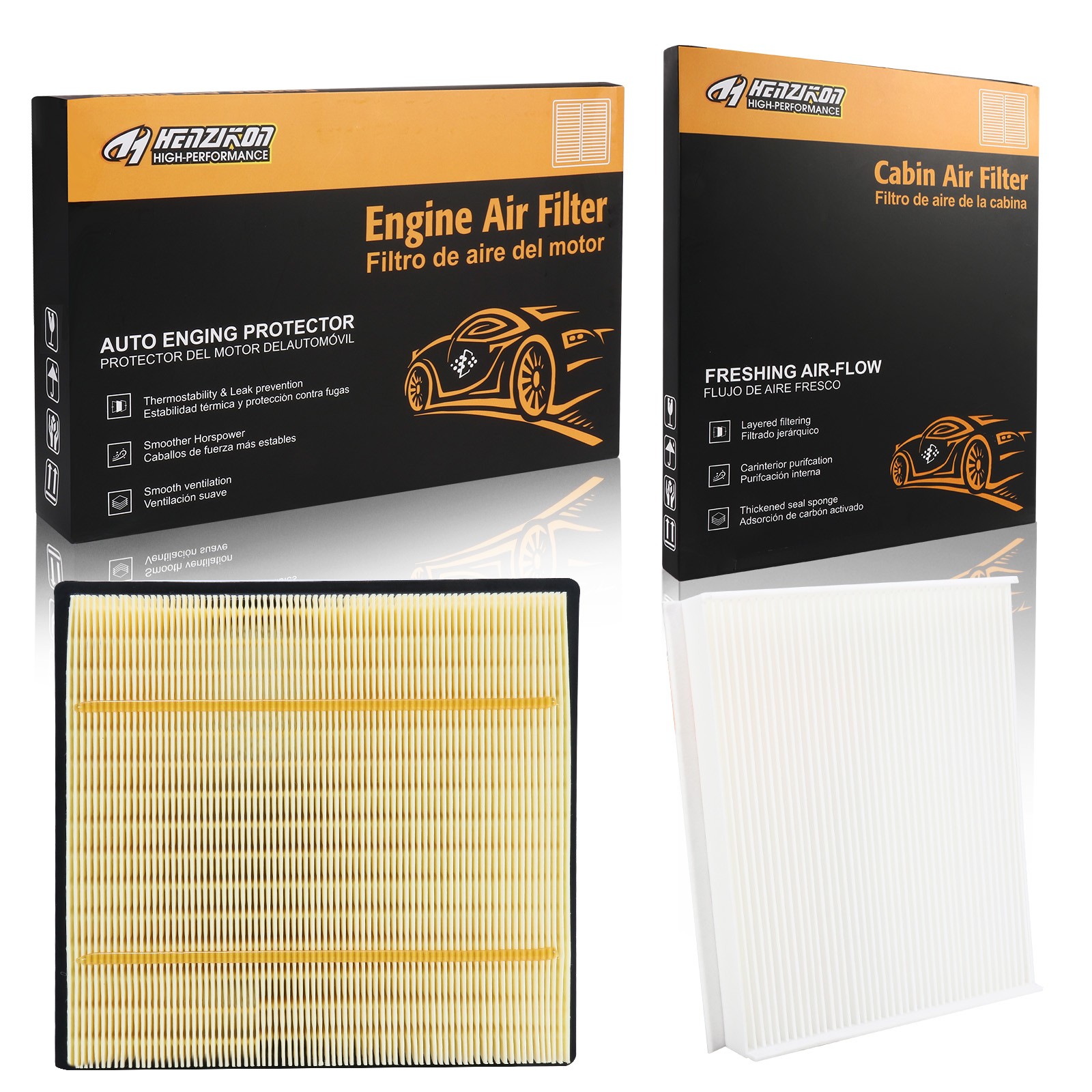 Combo Set Engine Air Filter and Cabin Air Filter Fits for FITd F-150 2015-2022