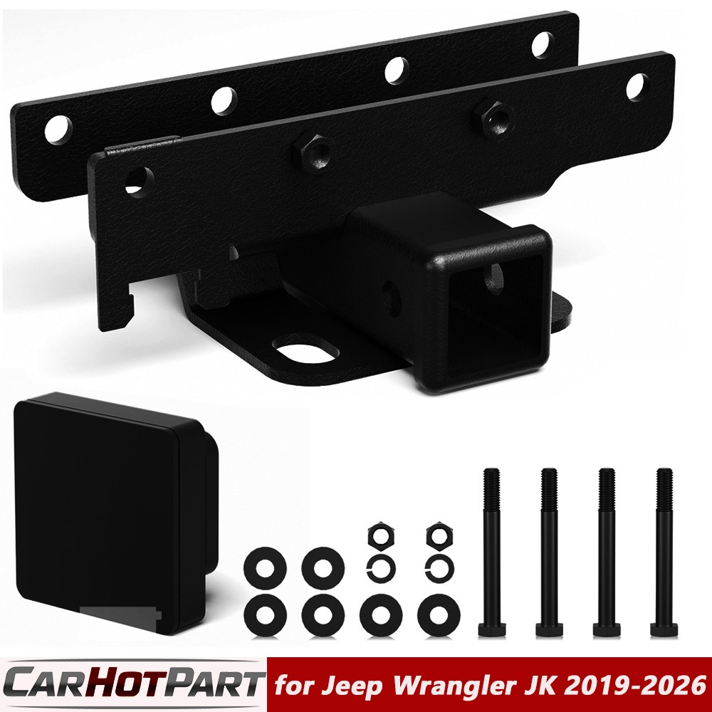 2″ Steel Rear Trailer Hitch Receiver Tow Kit For 2019-2026 Jeep Wrangler JL/JLU