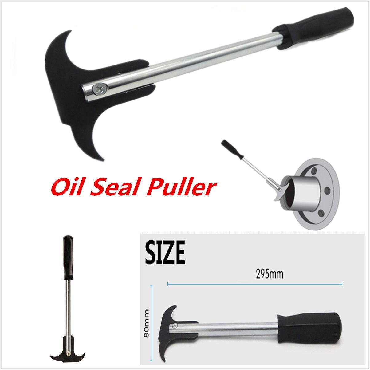 Oil Seal Puller Hand Tool 12″ Remover Oil Grease Seals 2 Size Tips Auto Tool A++